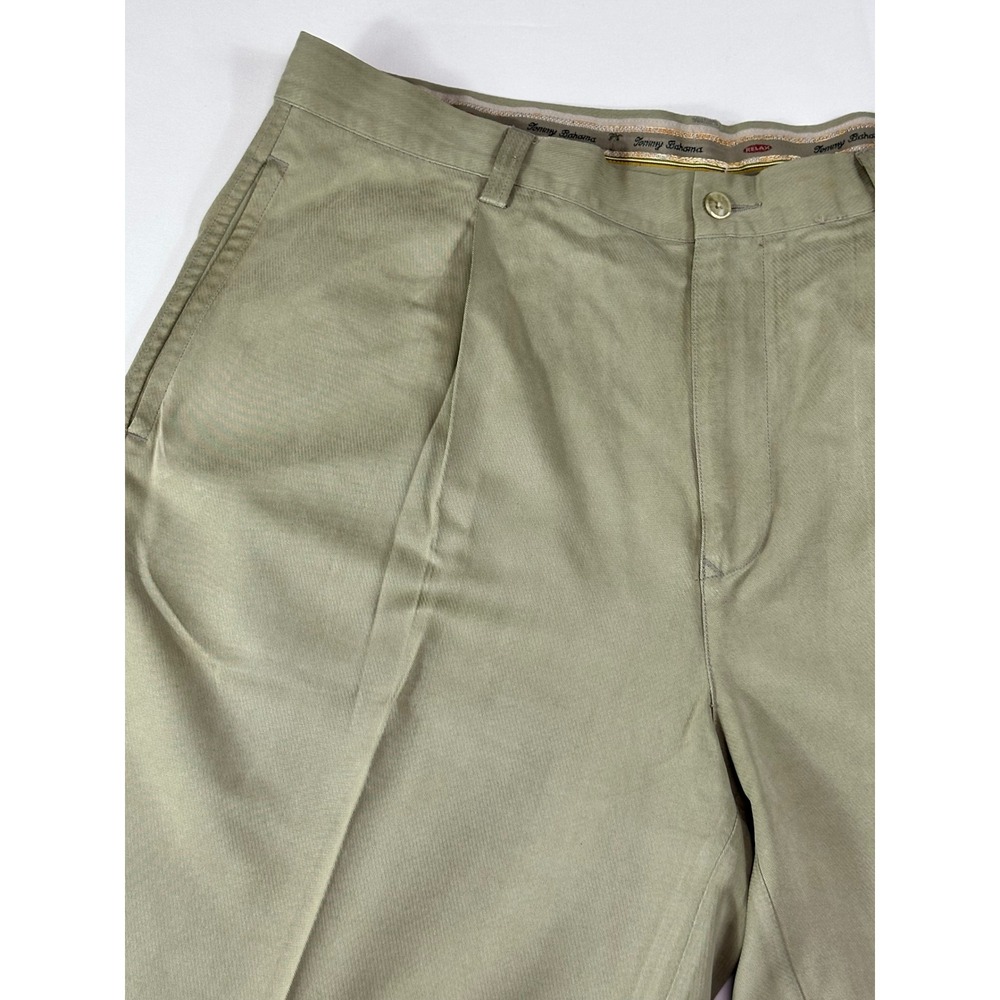 Tommy Bahama Shorts Mens Pleated Front 100% Silk Relaxed Fit Sage Green 36 - Picture 2 of 5